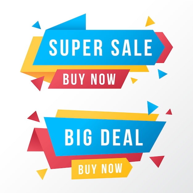 Geometric Colorful Sale Banner Collection