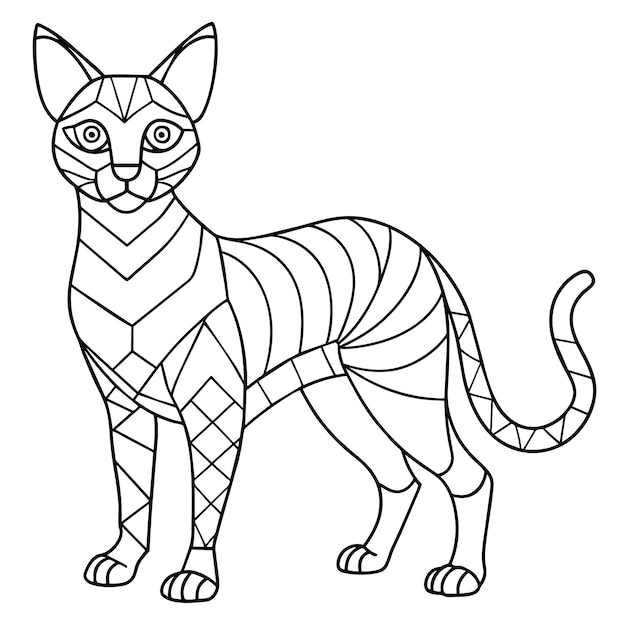 Geometric Coloring Page of Cat Mind Relaxing Coloring Page Coloring Page For Adults