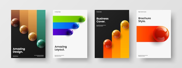 Vector geometric company brochure a4 vector design illustration collection