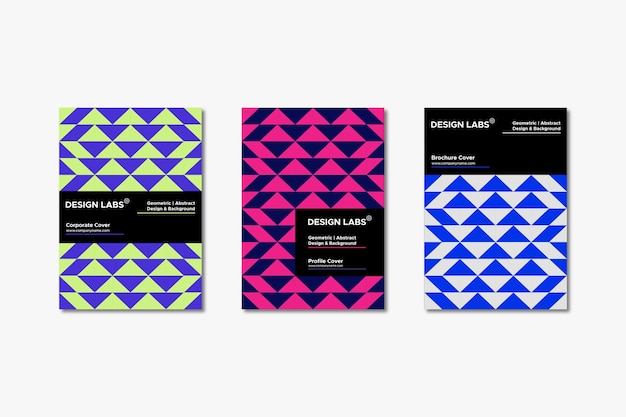 Vector geometric cover brochure cover profile cover social media geometric pattern background triangles