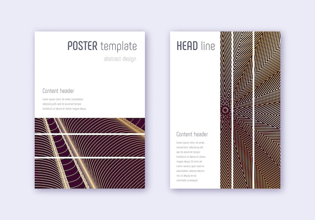 Geometric cover design template set Gold abstract