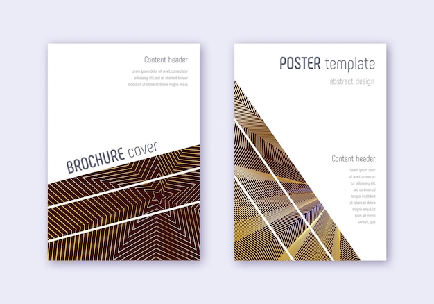 Geometric cover design template set Gold abstract