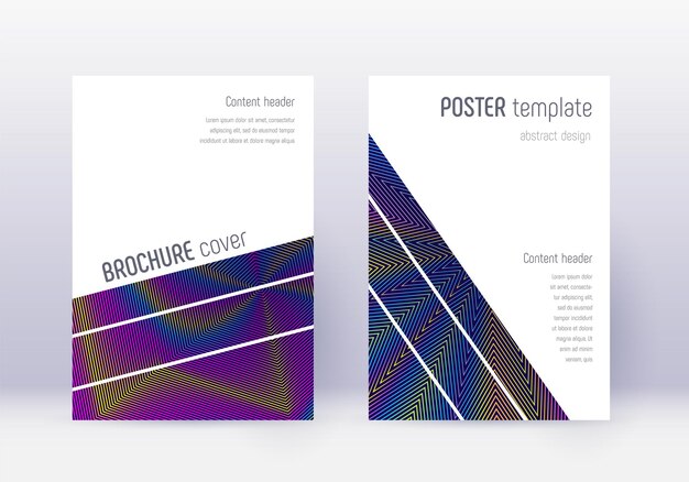 Geometric cover design template set Rainbow abstr