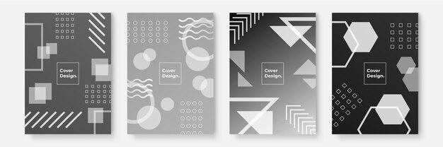 Geometric cover design with black and grey gradient color