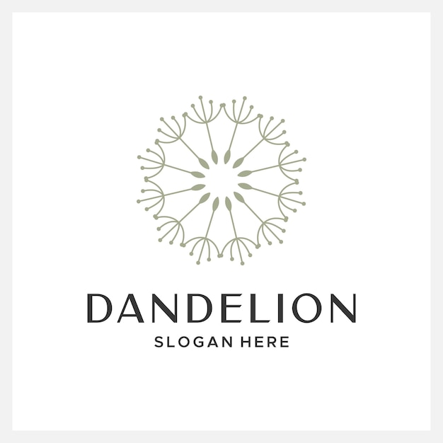 geometric dandelion logo design illustration