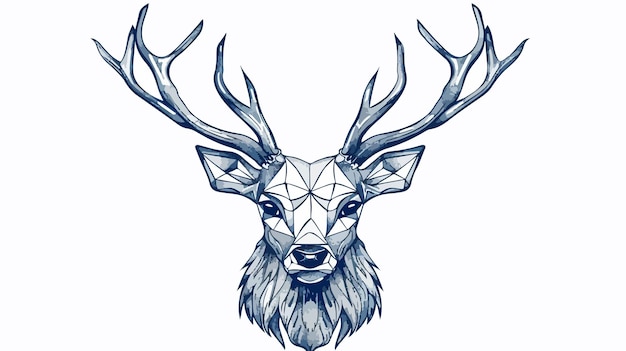 Geometric Deer Tattoo Vector Emblem Abstract Polygonal Animal Design