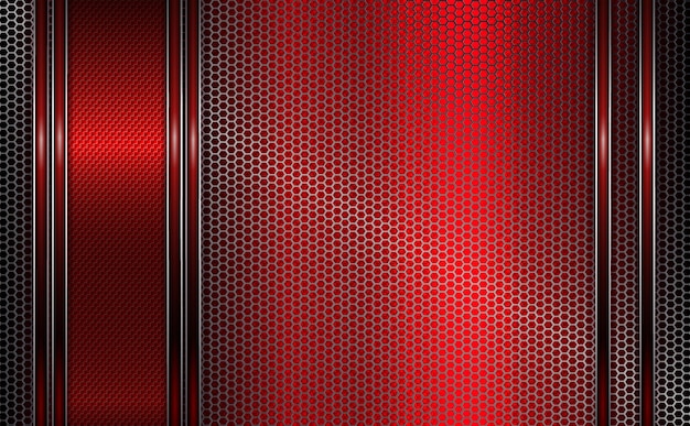 Vector geometric design of red pink with a metal grille