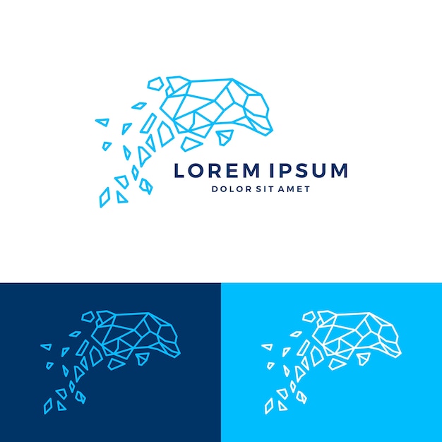 geometric dolphin logo vector