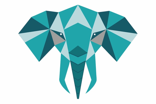 Vector geometric elephant portraits design vector