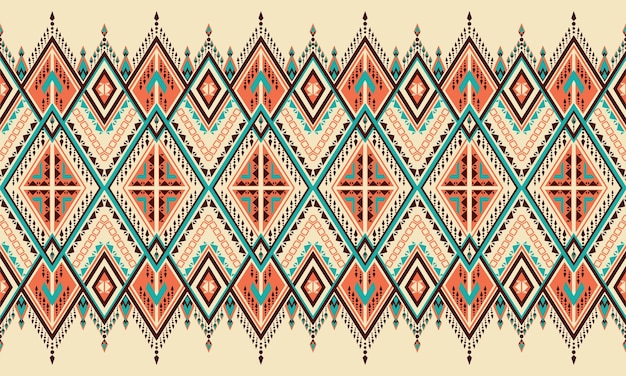 Geometric ethnic pattern embroidery .carpet,wallpaper,clothing,wrapping,batik,fabric,Vector illustration embroidery style.