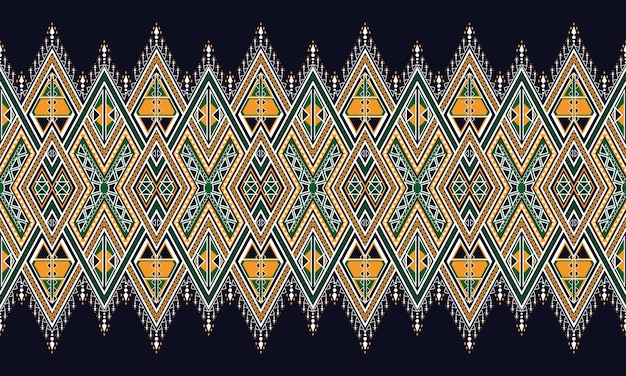 Geometric ethnic pattern embroidery .carpet,wallpaper,clothing,wrapping,batik,fabric,Vector illustration embroidery style.