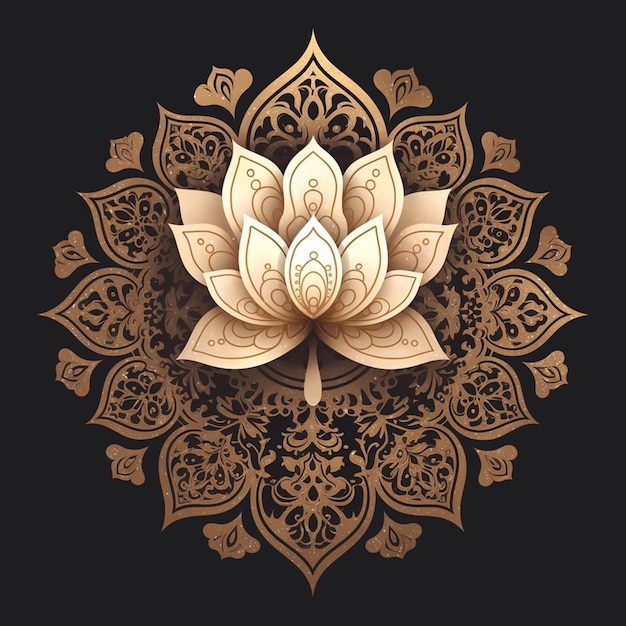 Geometric and floral designs on golden temple