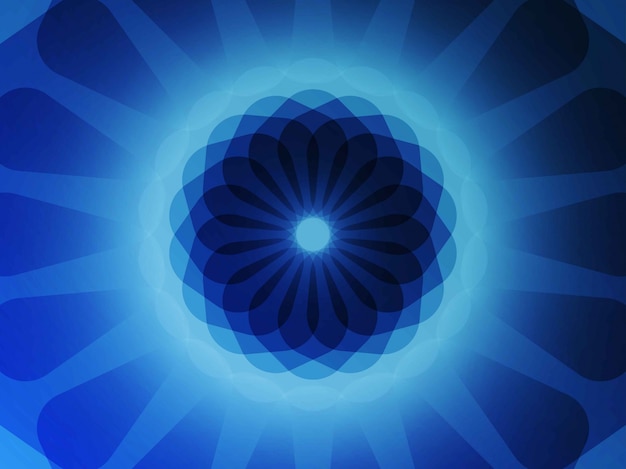 Geometric flower blue background template