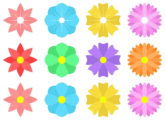 Geometric flowers isolated