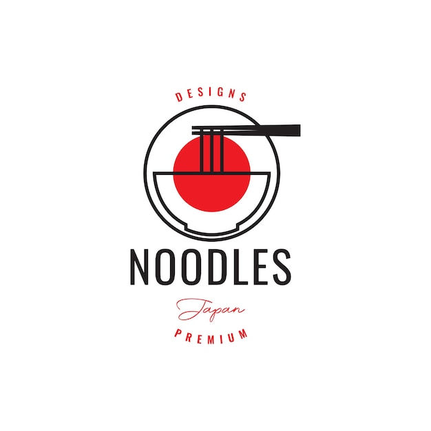 Geometric food noodle bowl logo design