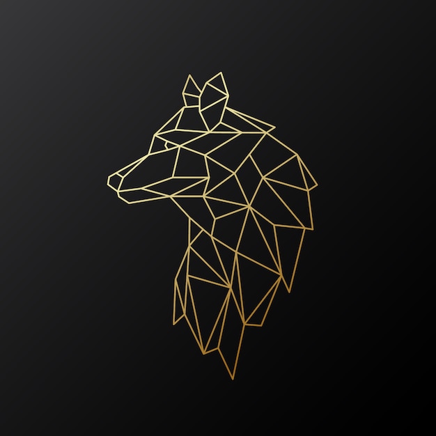 Geometric gold Wolf.