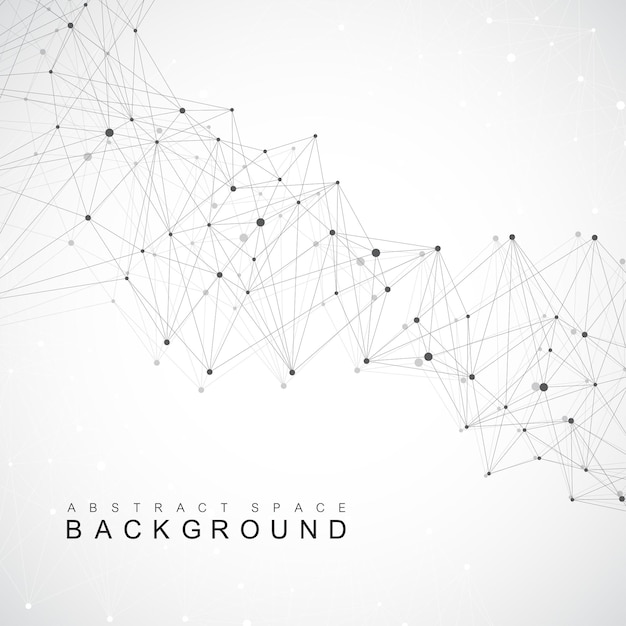 Geometric graphic background molecule and communication Big data complex with compounds Perspective backdrop Minimal array Big data Digital data visualization Scientific vector illustration