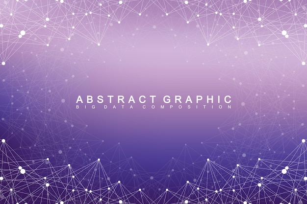 Geometric graphic background molecule and communication Big data complex with compounds Perspective backdrop Minimal array Digital data visualization Scientific cybernetic vector illustration