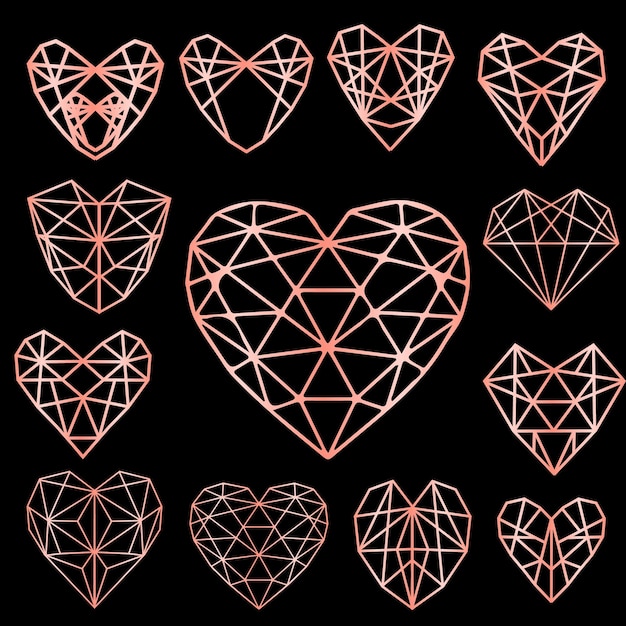 Geometric hearts collection