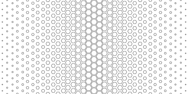 Geometric hexagonal pattern on white background Ornament of black hexagons Vector Illustration