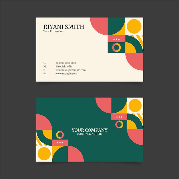 Geometric horizontal business card template