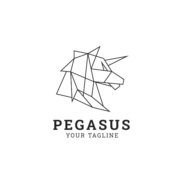 geometric horse logo design