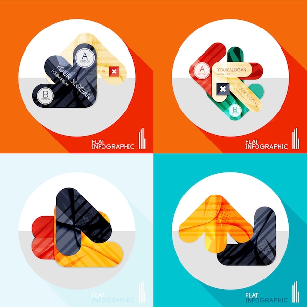 Vector geometric infographic set in trendy flat style