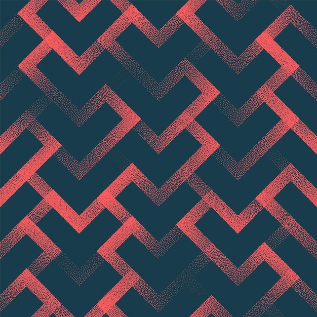 Geometric Intricated Lines Seamless Pattern Trend Vector Red Abstract Background