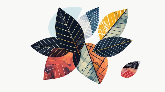 Vector geometric leaves bauhaus vector illustration