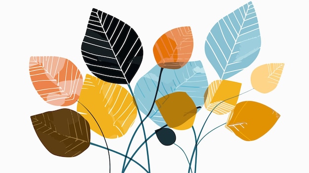 Vector geometric leaves bauhaus vector illustration