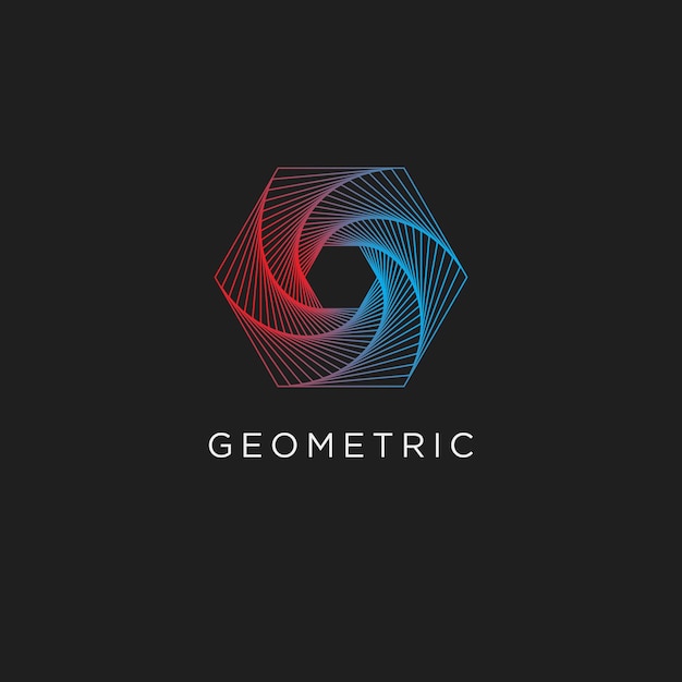 Geometric line art minimal logo design, gradient shapes and abstract symbols