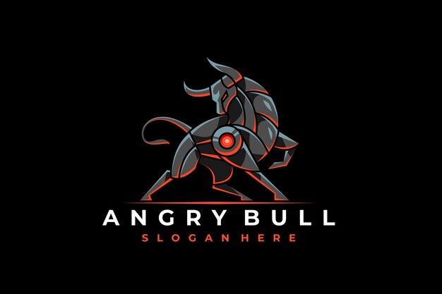 Geometric Lineart Angribull Logo Design