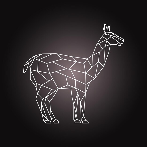 Vector geometric llama vector on dark