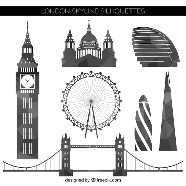 Geometric London silhouettes