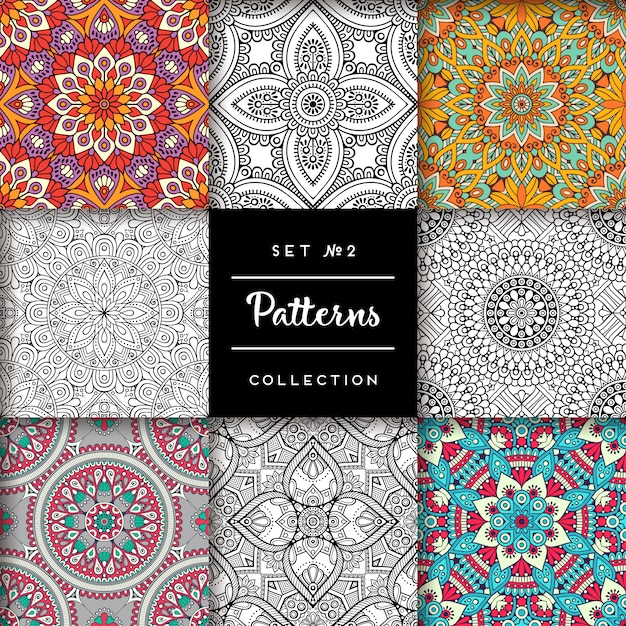 Geometric mandala pattern collection