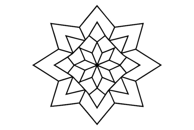 Vector geometric mandala with interlocking triangles