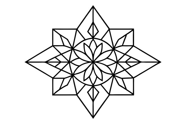 Vector geometric mandala with interlocking triangles