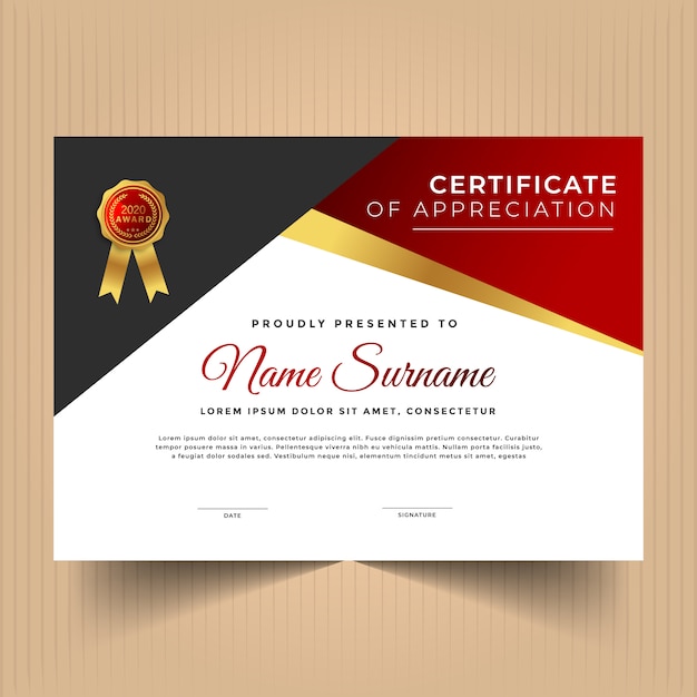 Geometric modern certificate of achievement template