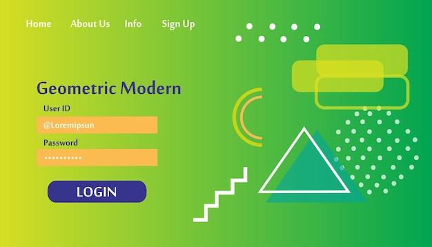 Geometric Modern Website Template Landing Page Vector Design Illustration