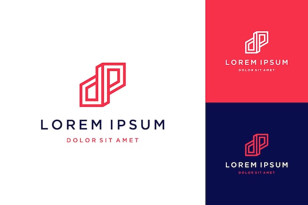 Geometric or monogram design logo or initial letter DP