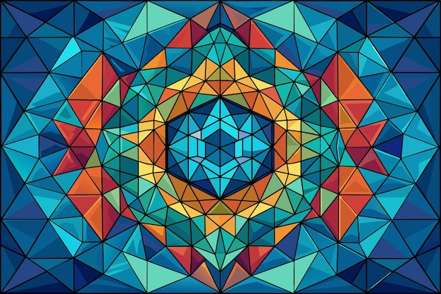 Geometric mosaic with a threedimensional effect