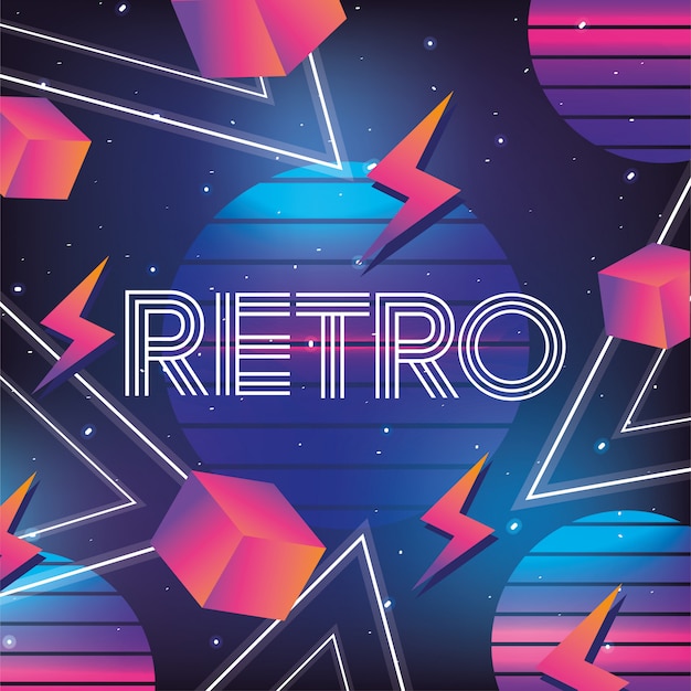 Vector geometric neon graphic style background