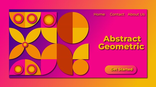 Geometric pattern abstract gradient colored background for landing webpage