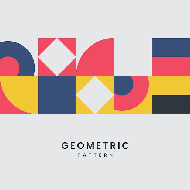 Geometric pattern and abstract Texture design with Text yellow white dark blue shapes