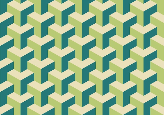 Geometric pattern background vector abstract illustration cream light green and dark green