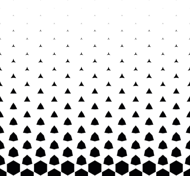 Geometric pattern of black figures on a white backgroundSeamless in one direction