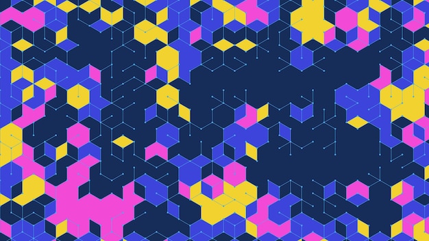 Geometric pattern with cubes and hexagons Technology background Vector illustration