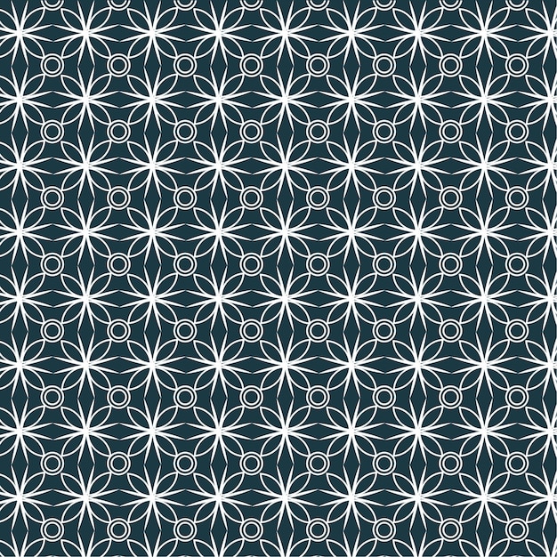 Geometric pattern with flower pattern design premium vector