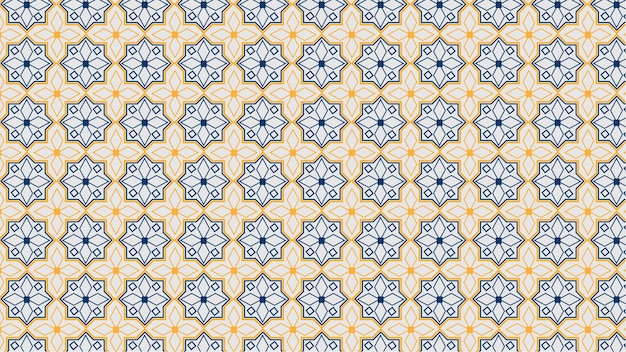 geometric pattern with flower pattern design premium vector