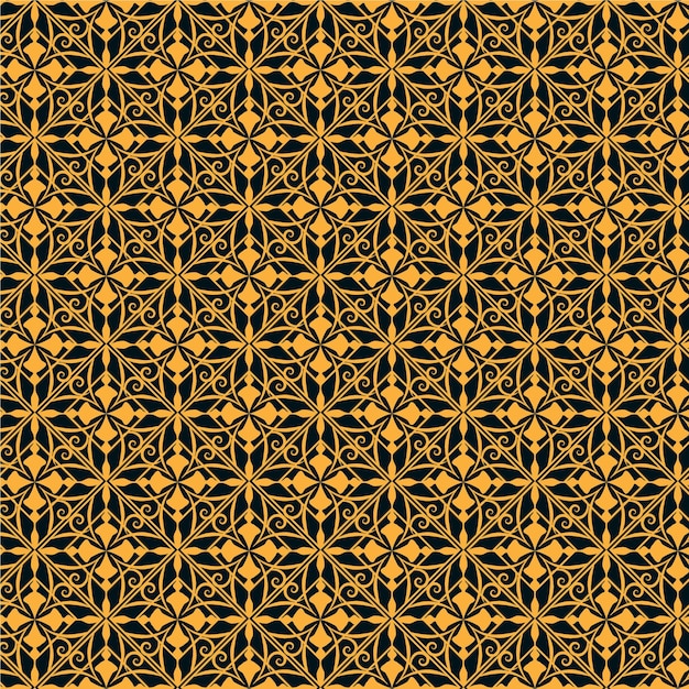 Geometric pattern with flower pattern design premium vector